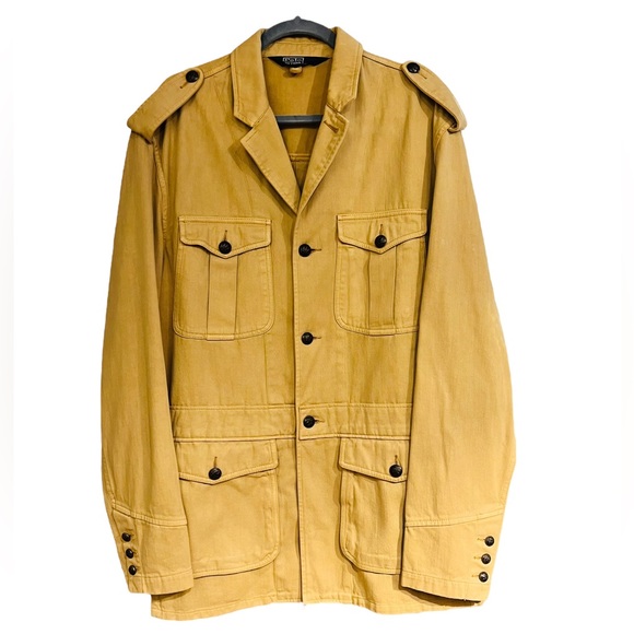 Polo 80s Vintage by Ralph Lauren Thick 100% Cotton Canvas Long Jacket Size XL - Picture 4 of 12